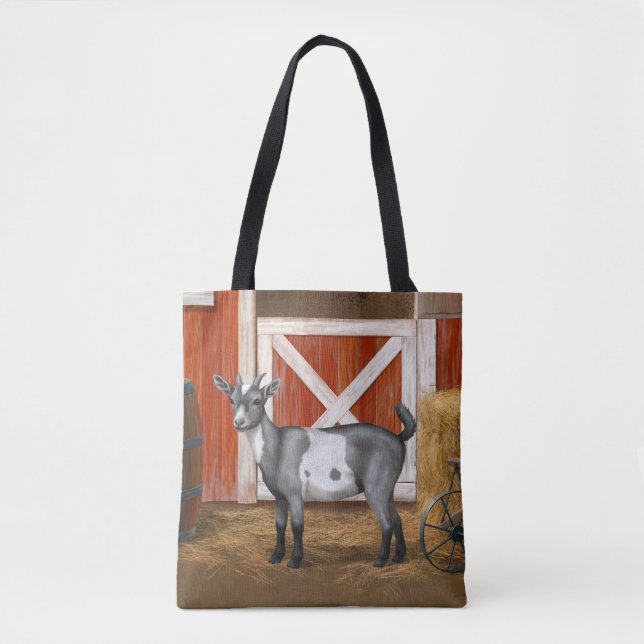 Tote Bag Chèvre tachetée gris mou (Devant)
