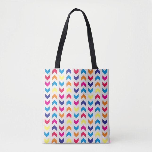Tote Bag Chevron aztèque coloré (Devant)