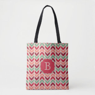 Tote Bag Chevrons d'hiver Motif avec Monogram