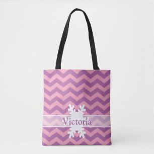 Tote Bag Chevrons d'orchidée rayonnants congelés avec floco