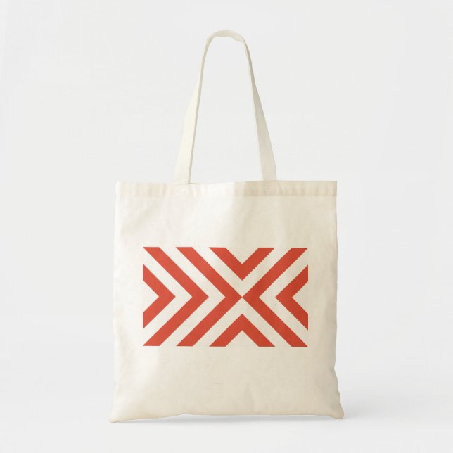 Tote Bag Chevrons orange et blanc (Devant)