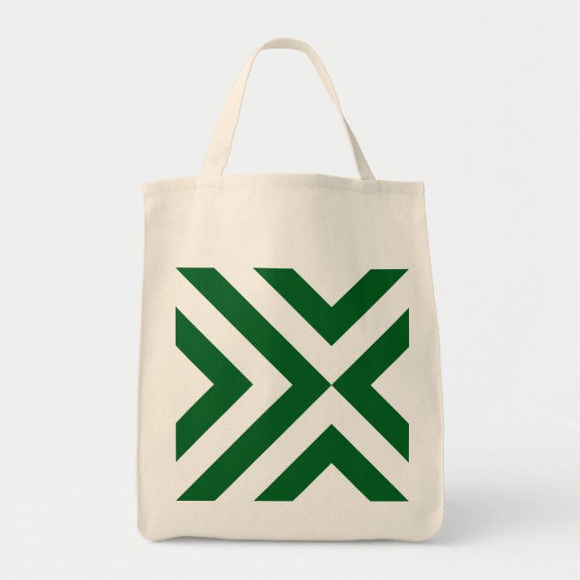 Tote Bag Chevrons verts et blancs (Devant)