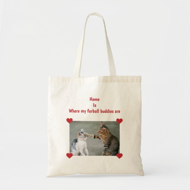 Tote Bag Chez moi, c'est là que sont mes copains de furball (Devant)