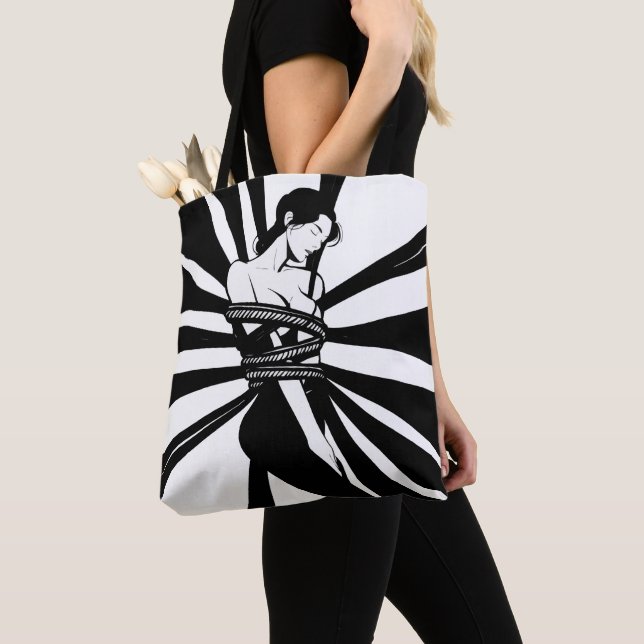 Tote Bag Chibari cordes cadeau personnalisé (De près)