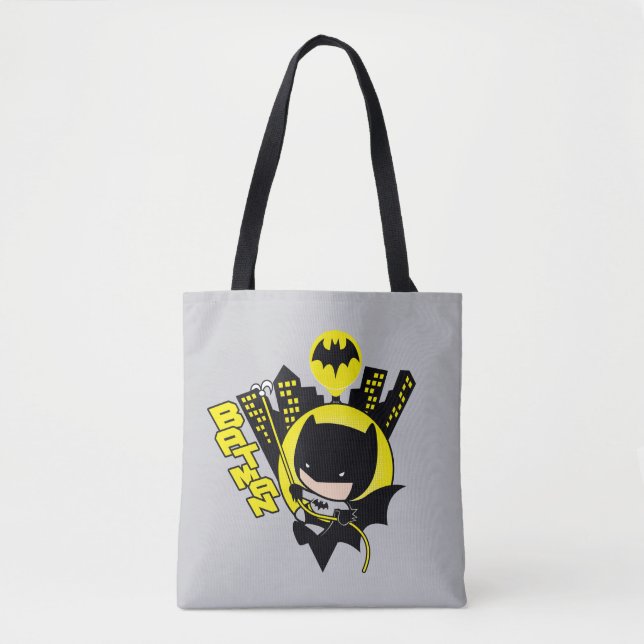 Tote Bag Chibi Batman Évolue La Ville (Devant)