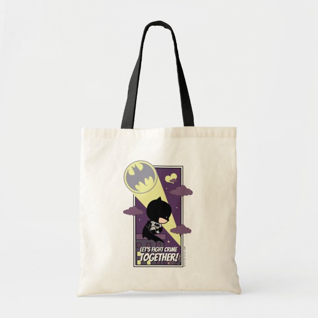 Tote Bag Chibi Batman - Let's Fight Crime Together (Devant)