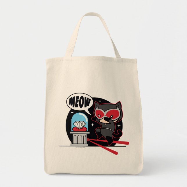 Tote Bag Chibi Catwoman à voler un diamant (Devant)