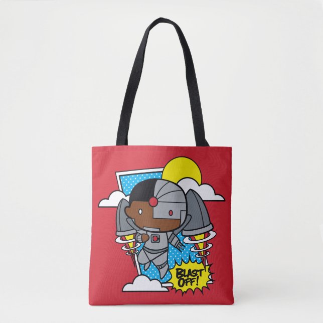 Tote Bag Chibi Cyborg S'Est Éteint ! (Devant)