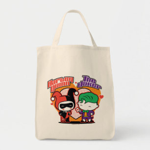 Tote Bag Chibi Harley Quinn & Chibi Joker Coeurs