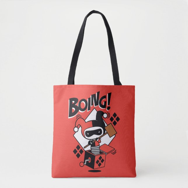 Tote Bag Chibi Harley-Quinn-In-A-Box Avec Marteau (Devant)