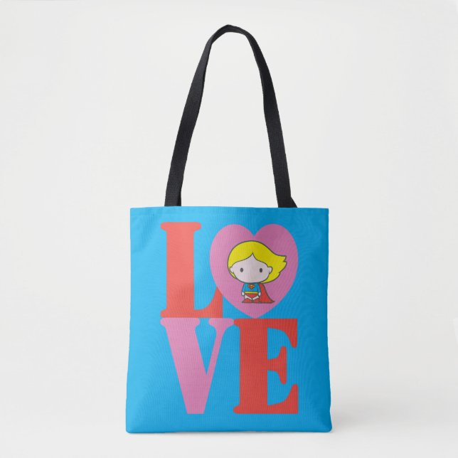 Tote Bag Chibi Supergirl LOVE (Devant)