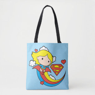 Tote Bag Chibi Supergirl volant arc-en-ciel
