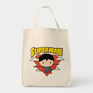 Tote Bag Chibi Superman Polka Dot Shield et nom