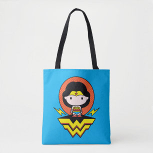 Tote Bag Chibi Wonder Woman avec ses Pois et son logo