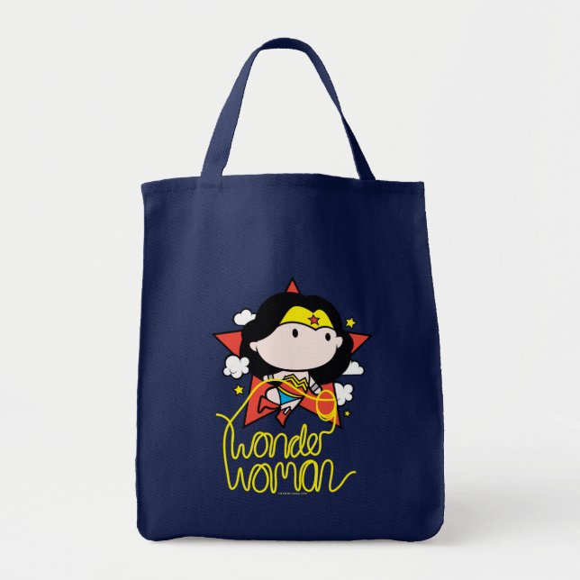 Tote Bag Chibi Wonder Woman Voler Avec Lasso (Devant)
