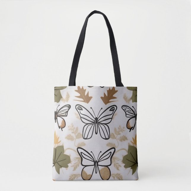 Tote Bag Chic boho art papillons vectoriels abstraits (Devant)