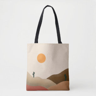 Tote Bag Chic Boho Terracotta Desert Cactus