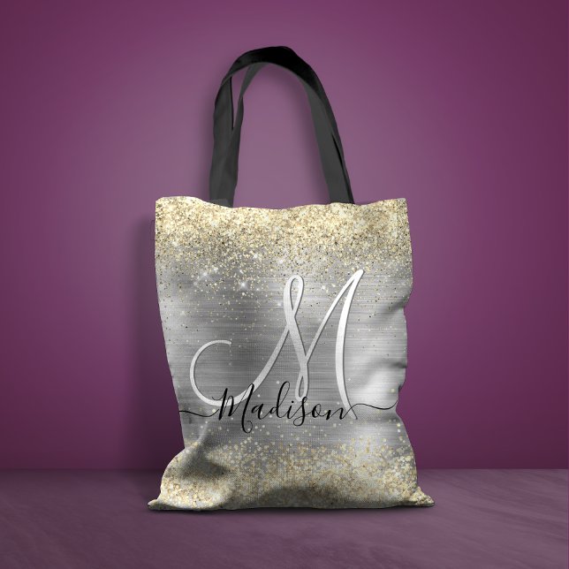 Tote Bag Chic brossé métal or fausse parties scintillant (Créateur téléchargé)