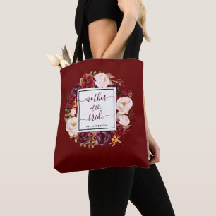 Tote Bag Chic Burgundy Marsala Mère de la Mariage mariée