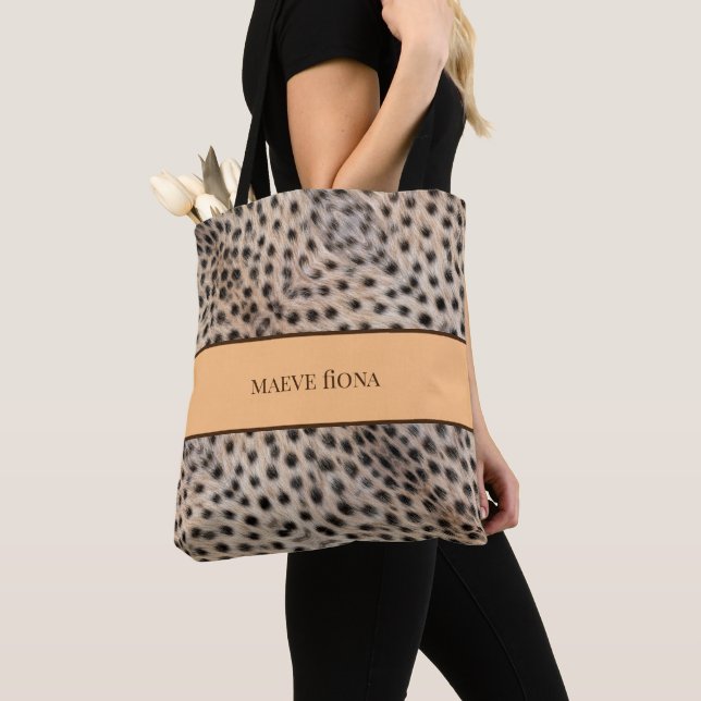 Tote Bag Chic Cheetah Personnalisé (De près)