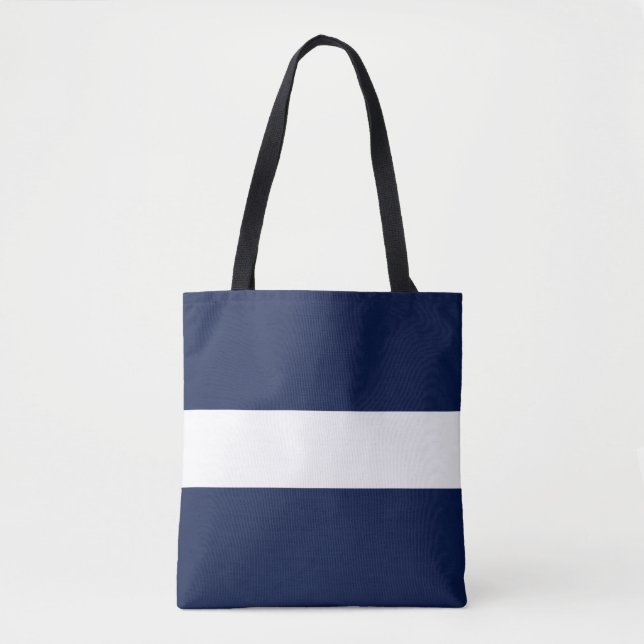 Tote Bag Chic Classic Large Marine Bleu Blanc Blancs Nautiq (Devant)