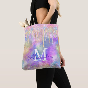 Tote Bag Chic coloré unicorne goutte parties scintillant mo