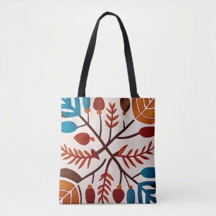Tote Bag Chic feuillage d'automne simple terre brûlé orange