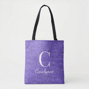 Tote Bag Chic Fille violet Parties scintillant Monogramme