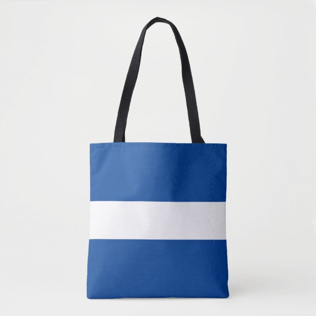 Tote Bag Chic Gras Blanc Profond Océan Bleu Bleu Rayures Na (Devant)