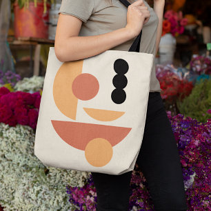 Tote Bag Chic Hip Abstrait Red Sun Black Moon Fusion Art