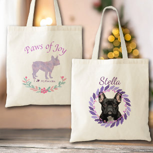 Tote Bag Chic Lavande Bouledogue Français Noël Personnali