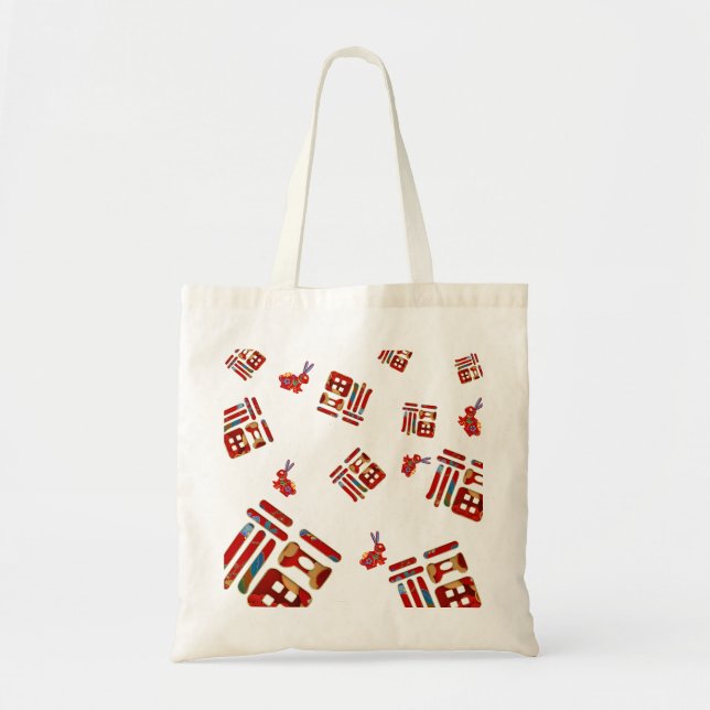 Tote Bag Chic Lunar Année Cadeau Rainbow Rabbit 福 Bénédicti (Devant)