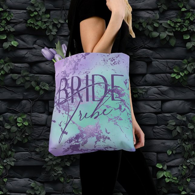 Tote Bag Chic Marble | Lavande Violet et Menthe Tribu de Ma (Créateur téléchargé)