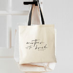 Tote Bag Chic Mère moderne de la mariée<br><div class="desc">Calligraphie chic et moderne "mère de la mariée" avec le sac fourre-tout de date mariage. Correspond aux éléments de cette collection.</div>