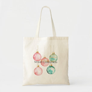 Tote Bag Chic Mint rose or ornements de Noël