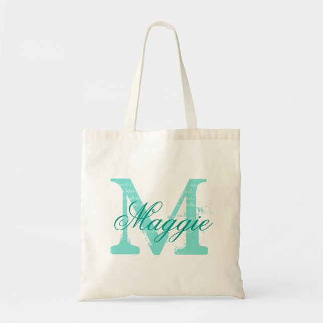 Tote Bag Chic monogramme de nom personnalisé (Devant)