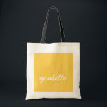 Tote Bag Chic Mustard Yellow Simple Bold Script Name<br><div class="desc">Chic Mustard Yellow Simple Bold Script Name Tote Bag</div>