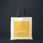 Tote Bag Chic Mustard Yellow Simple Bold Script Name<br><div class="desc">Chic Mustard Yellow Simple Bold Script Name Tote Bag</div>