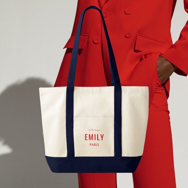 Tote Bag Chic Red Navy Beauté / Fashion Branded Promotionne (Créateur téléchargé)