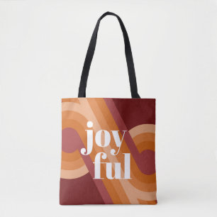 Tote Bag Chic Retro Funky Abstrait Waves Art Motif
