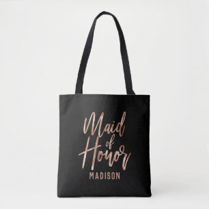 Tote Bag Chic Rose or moderne femme d'honneur Monogramme