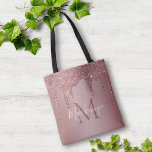 Tote Bag Chic Rose Parties scintillant or  Monogramme<br><div class="desc">Chic Rose Gold Parties scintillant Drips Sac fourre-tout Monogram avec la mode faux rose/rose or parties scintillant gouttes sur un arrière - plan chic avec votre monogramme et nom personnalisés. Conçu par Cèdre et String. Pour personnaliser davantage, cliquez sur le lien "customiser plus loin" et utilisez l'outil de conception pour...</div>