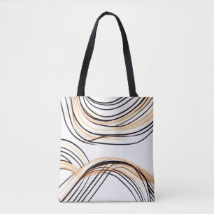 Tote Bag Chic simple moderne abstrait lignes tourbillonnant
