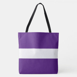 Tote Bag Chic Sportif Amusant Large Royal Violet Blanc Rayu