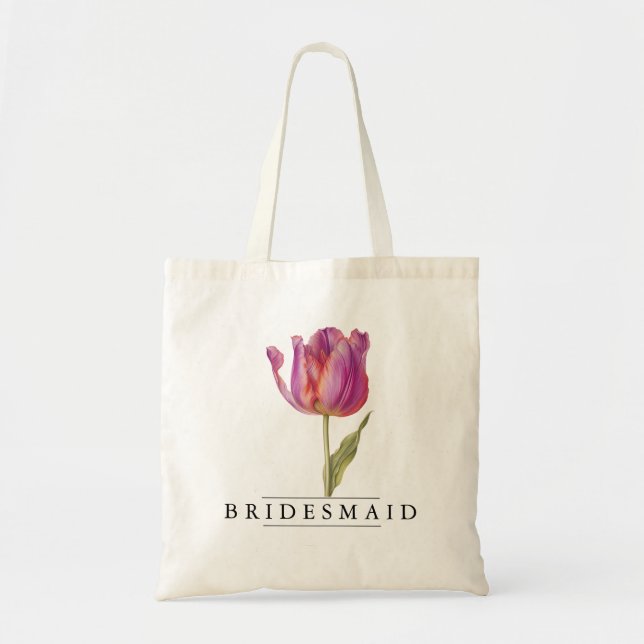 Tote Bag Chic Tulip Floral Botanique-Personnaliser-Budget (Devant)