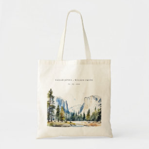 Tote Bag Chic Yosemite National Park CA Watercolor Mariage