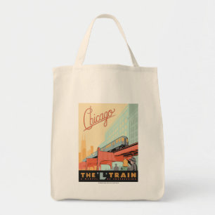 Tote Bag Chicago, IL - Train "L"
