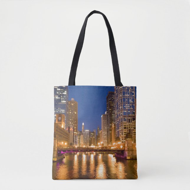 Tote Bag Chicago, Illinois, Skyline et Chicago River (Devant)