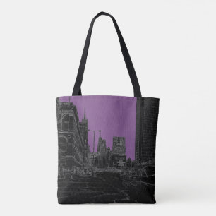 Tote Bag Chicago Michigan Avenue Les arêtes brillantes des 