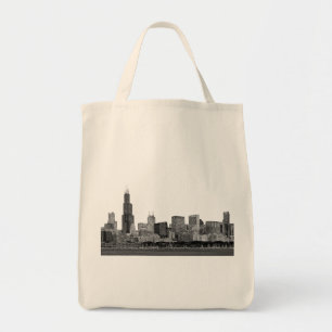 Tote Bag Chicago Skyline Etché